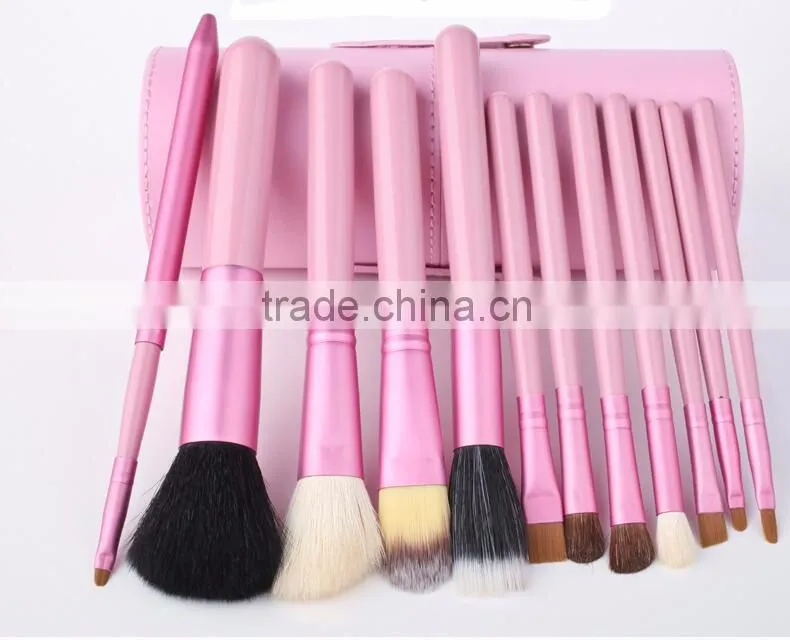 Private logo12pcs cup holder cosmetic brushes kit makeup brush kit foundation brush facial brush