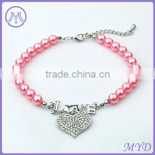 Wholesale Pearl Pet jewlery Dog Jewelry Rhinestone blue Charm