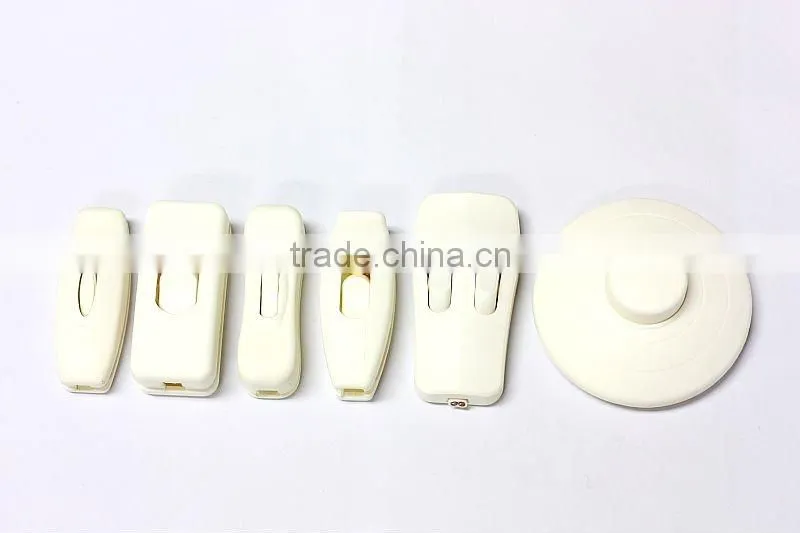 White VDE textile braided power cord with 303 switch