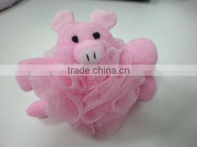 Pumpkin bath ball PE mesh Animal sponge Wash body puff
