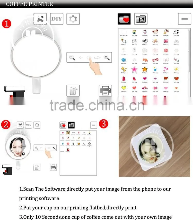 2016 Professional Selfie Coffee Printer Machine