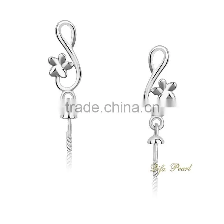 Bridal Setting White Gold Perfect Round Eerring For Woman's Jewelry