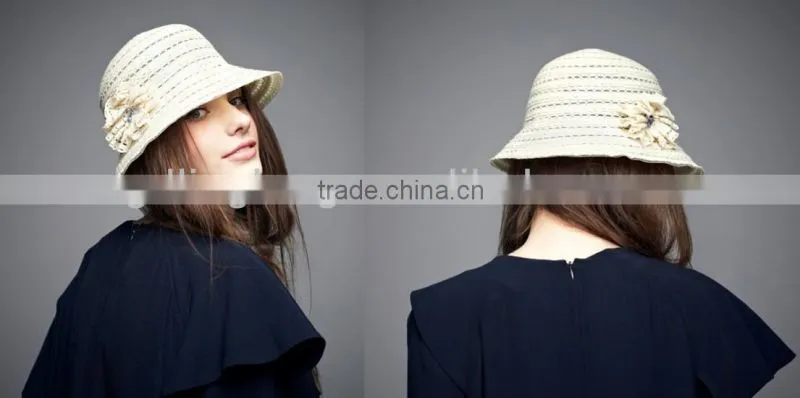 bucket hat with lace and diamond