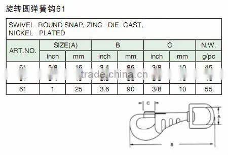 Metal Snap Hook For Dog Leads