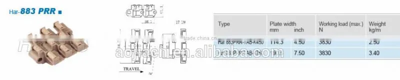 883 plastic ball bearing conveyor chains assembly line equipment