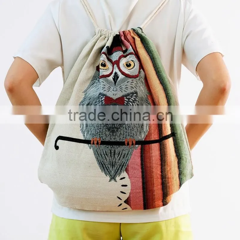 2016 New Fashion Cotton Yarn Jacquard Reusable Shopping Bag
