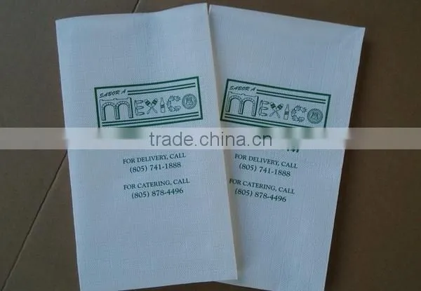 Hot Sale 43x43cm, 1/8Fold White Dinner Paper Napkins