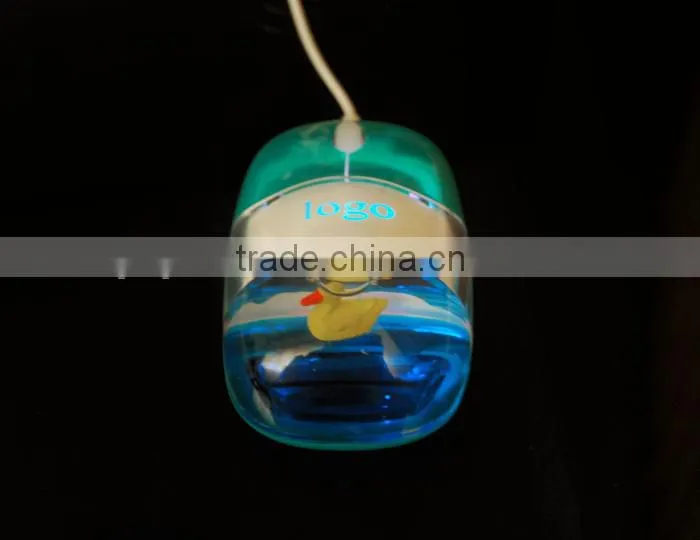 New computer USB wired gift liquid aqua mouse with light-up logo