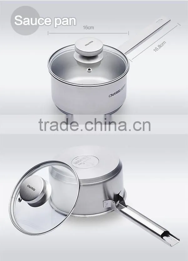 Professional Kitchen Stainless Steel Set Pan Pot Cookware Cooking 5 pieces