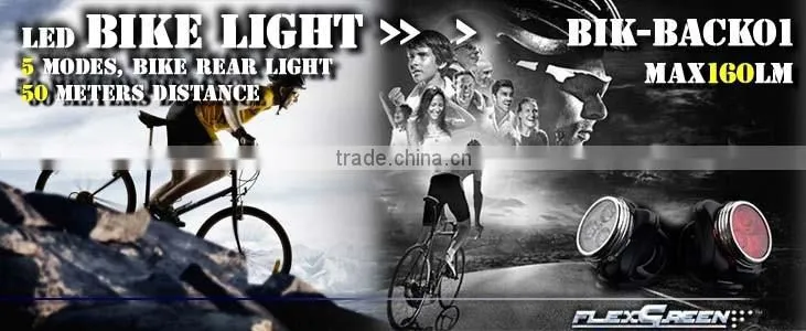 160lumen USB rechargeable red 3w Led Bicycle safety light