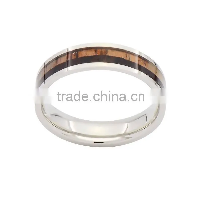 Wood and titanium wedding bands for men,titanium band ring
