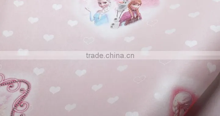 classic style non woven foaming pink kids wallpaper for girls room