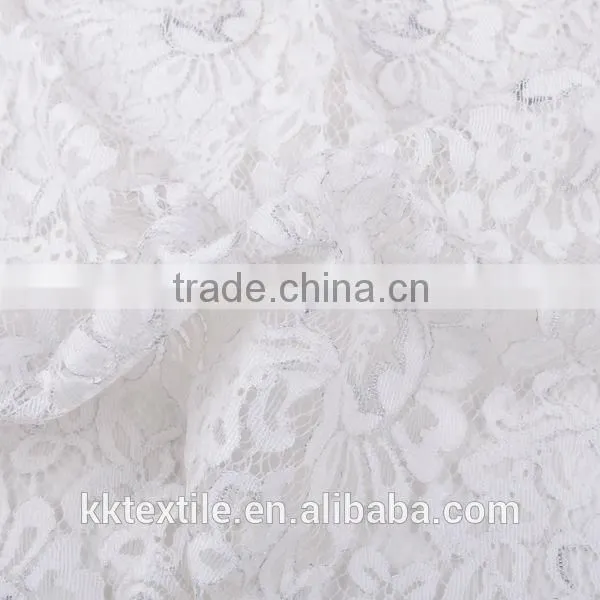 New arrival 100% cotton white rose for ladies dress lace fabric white lace fabric