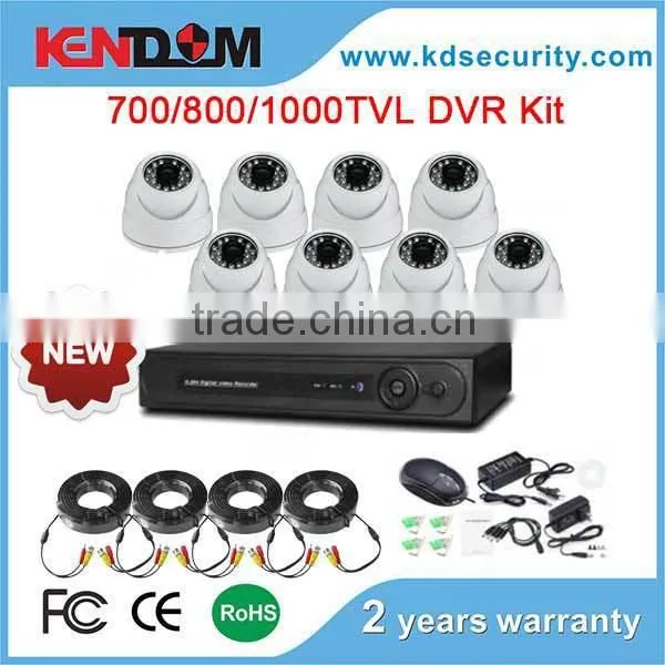 4ch DVR System for Indoor Use, Support PTZ/P2P/3G 4 channel cctv camera system CCTV Kit