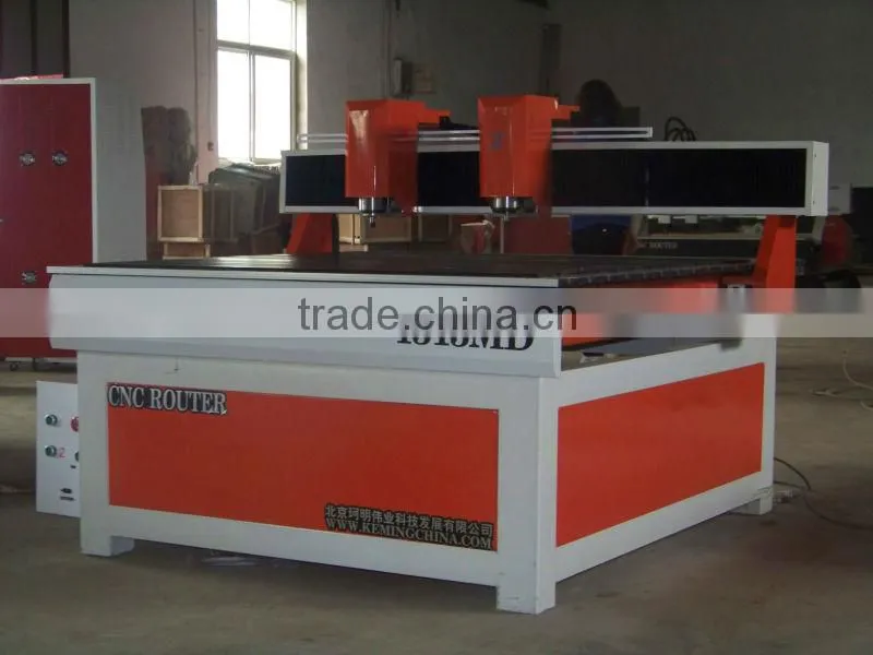 Small cnc router with two spindles / 2.2kw spindle /stepper motors/vacuum table /Ncstudio controller