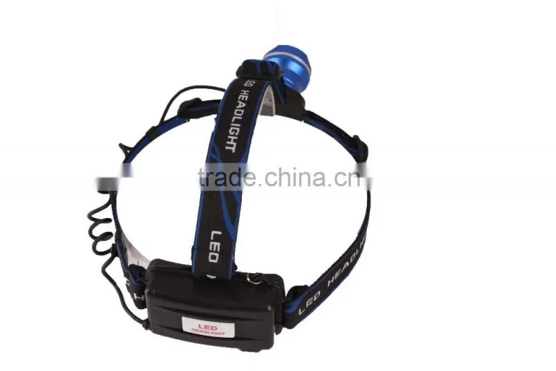 high power rechargeable zoom function LED headlight aluminum headlamp