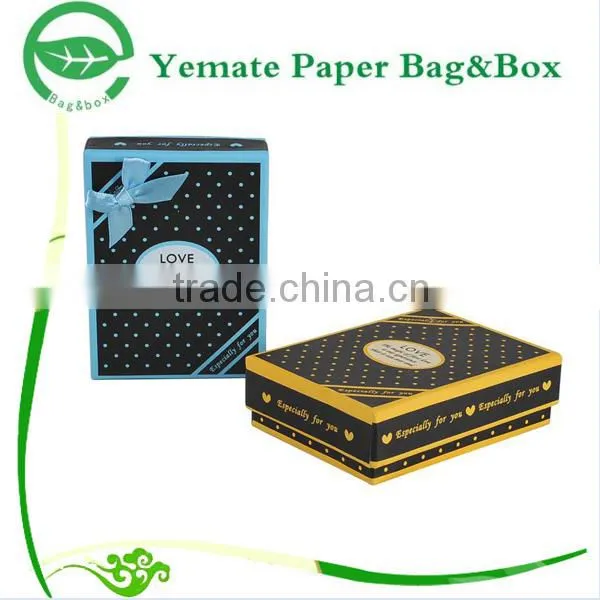 high end 4c printed glossy laminated paper greyboard custom bow tie box packaging