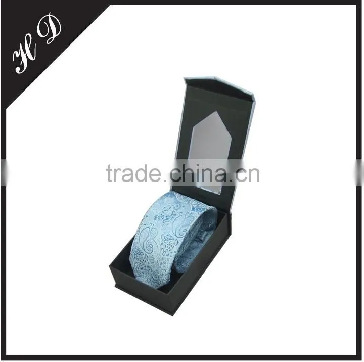 Cardboard Clamshell Tie Gift Packaging Box With Clear PVC Window