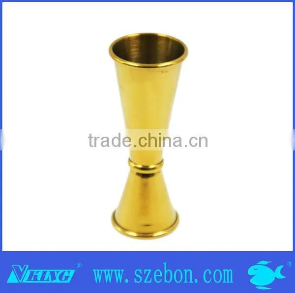 Hot sale stainless steel copper jigger double head jigger measuring cup for advanced bar