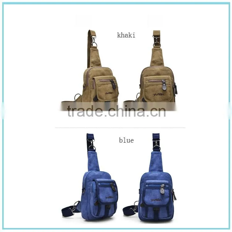 Cheap fashion canvas chest bag for young men