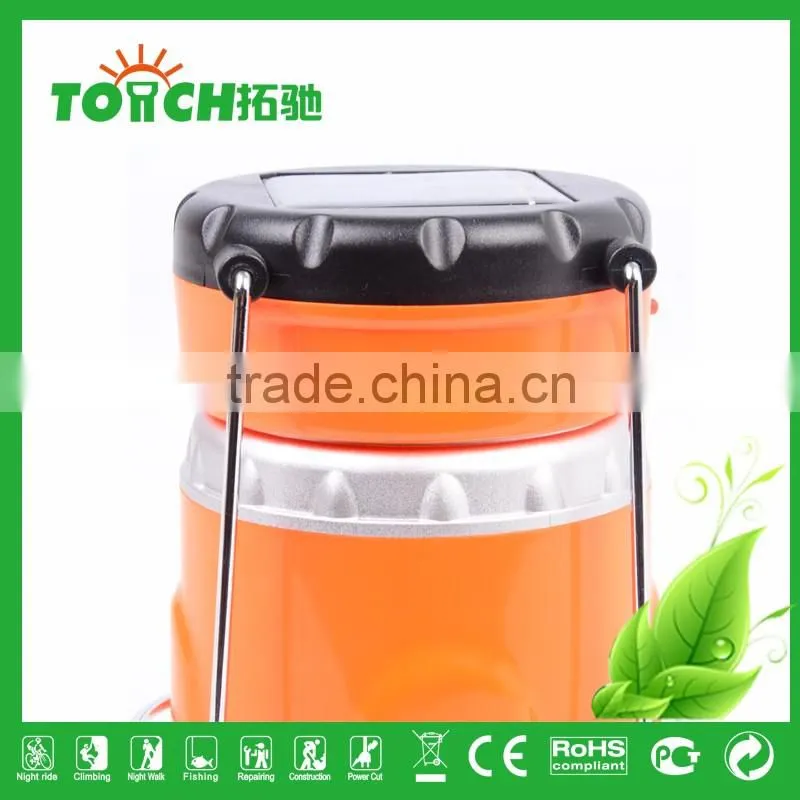 Solar Camping Light Rechargeable Camping Light Plastic Tent Lamp High Power ABS Lantern Emergency Searching Torch