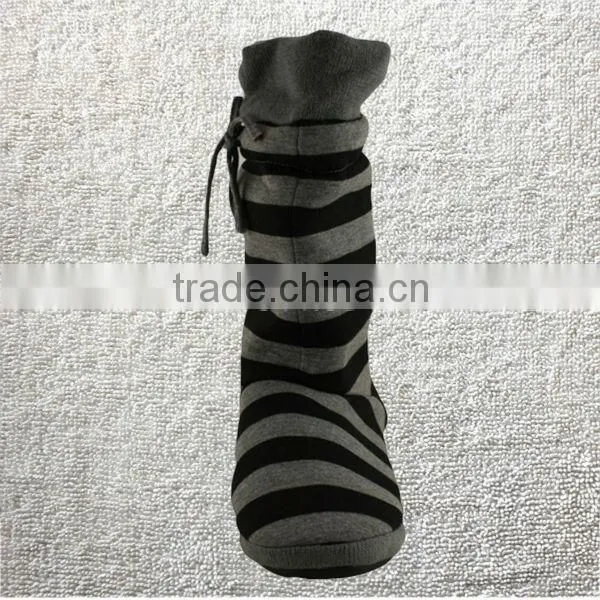 JERSEY STRIPES LADIES/WOMENS SLIPPERS/BOOTS/INDOOR FOOTWEAR