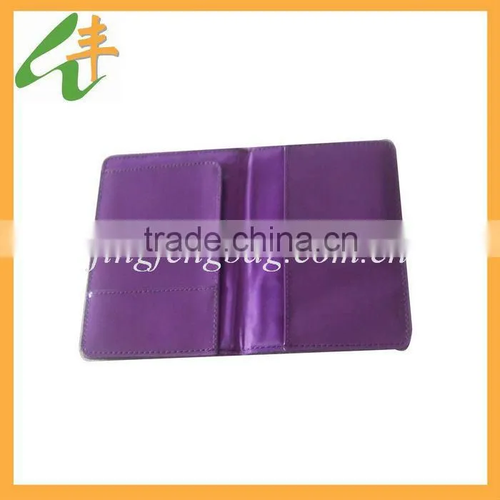 2014 most popular purple color lady leather wallet