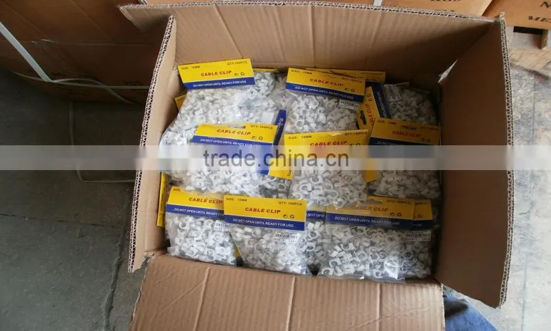 supply nail wire clips/plastic cable clips/nail cable clamps 28mm