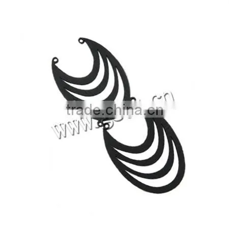 49x36x2.5mm Moon Painted Wood Pendants