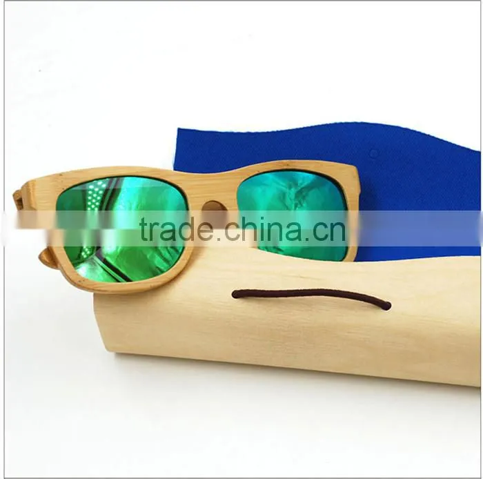 new stylish 2016 vogue UV400 mirror lens custom Italy design bamboo wooden polarized sunglasses CE