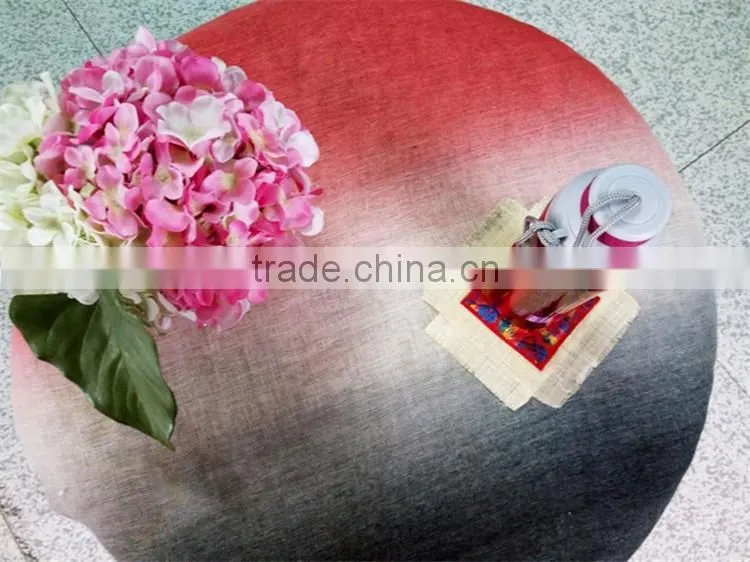 Double Layer Ramie Fabric Coaster With Embroidery At Center