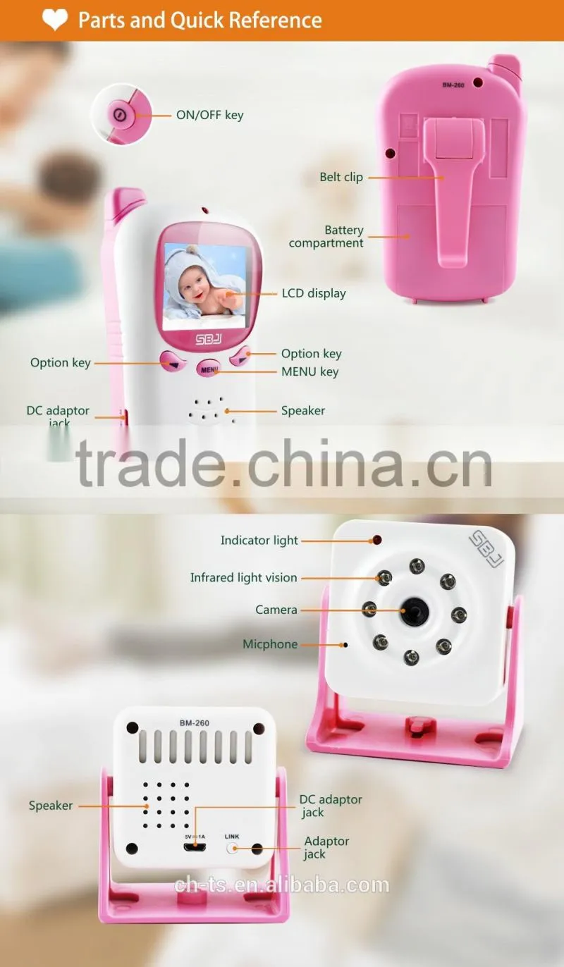 2.4" lcd Wireless Video Baby Monitor ,Cheap Baby Camera