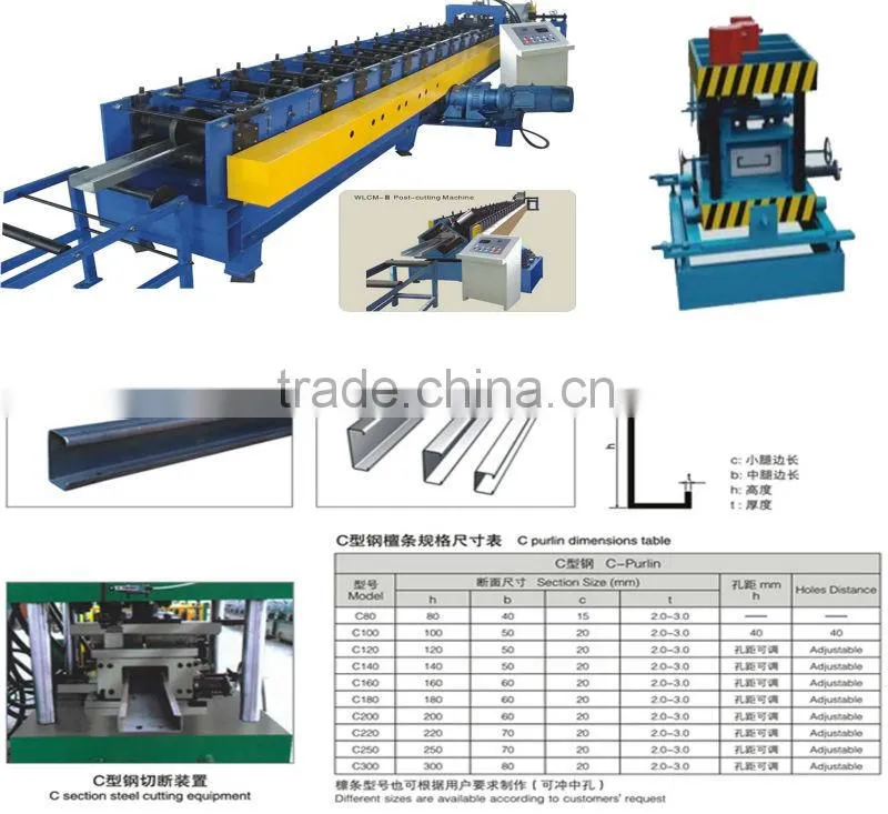 C/Z c purlin roll forming machine for steel