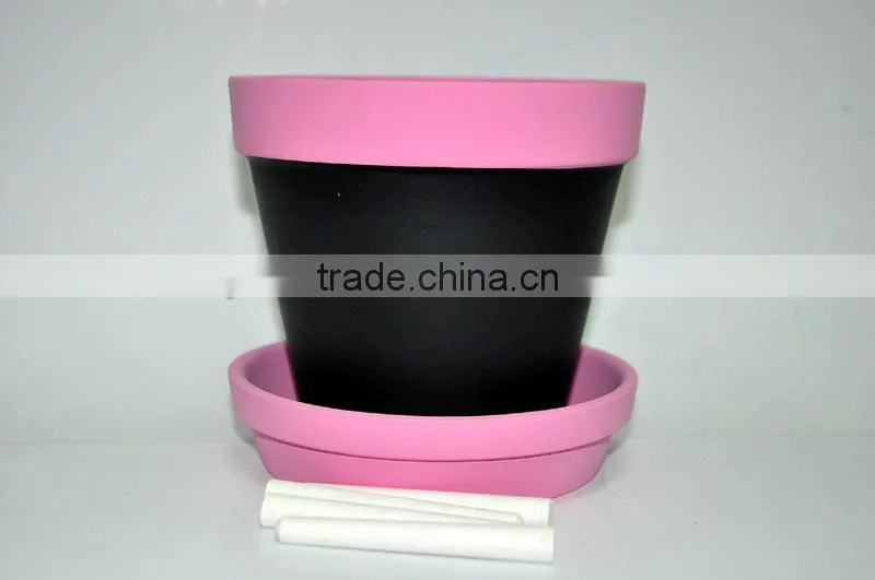 Dia 4'' chalkboard flower pot, paintable flower pot