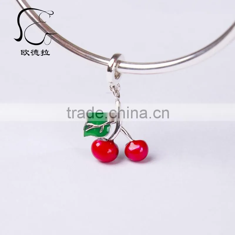 leaves enamel silver initial letter pendant