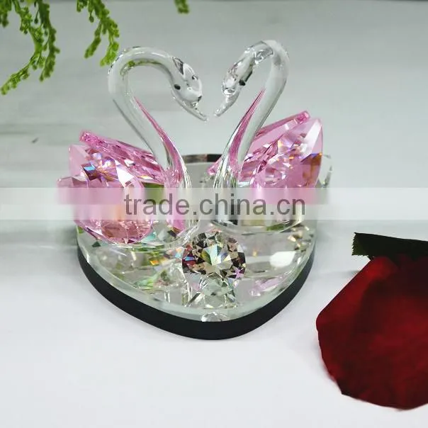 Pure clear crystal swan model for wedding favors