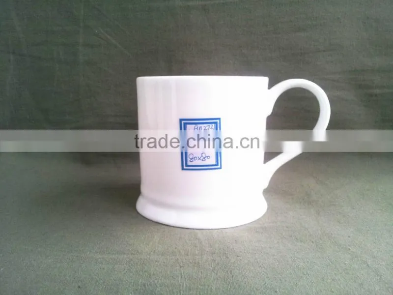 Promotional ceramic coffee mugs with custom logo by decal