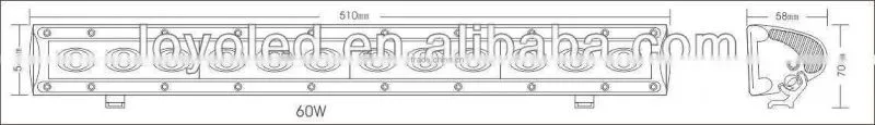 factory direct sell off road led light bar long lifespan car led light bar CE, ROHS 60w led driving light bar