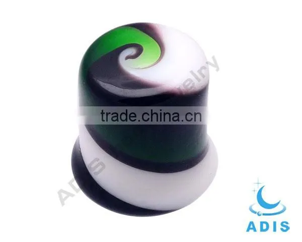 Spiral glass ear plug stretching pyrex glass earring expander