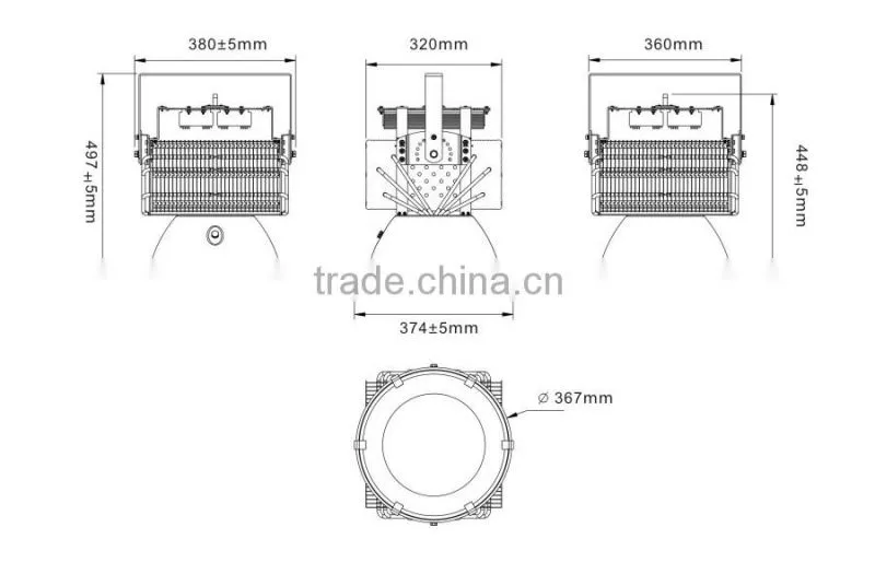 HOT sale high quality 500W high power heat sink die cast aluminum led flood light parts housing