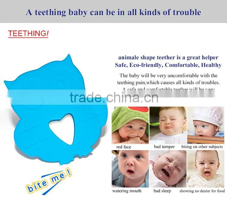 cute owl shape kids chew toys silicone baby teething pendant supplies