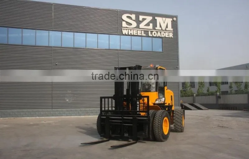 All rough terrain forklift with 6 tons rated loader terrain forklift