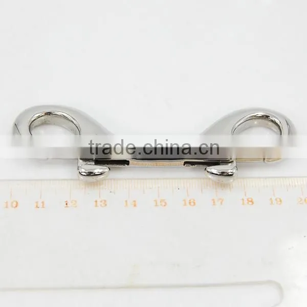 Stainless steel double snap hook Keychain,metal snap hook Keychain
