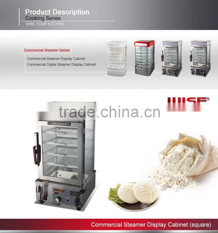 WISE Countertop Square Chinese Food Display Steamer Mechanical Type As Catering Equipment