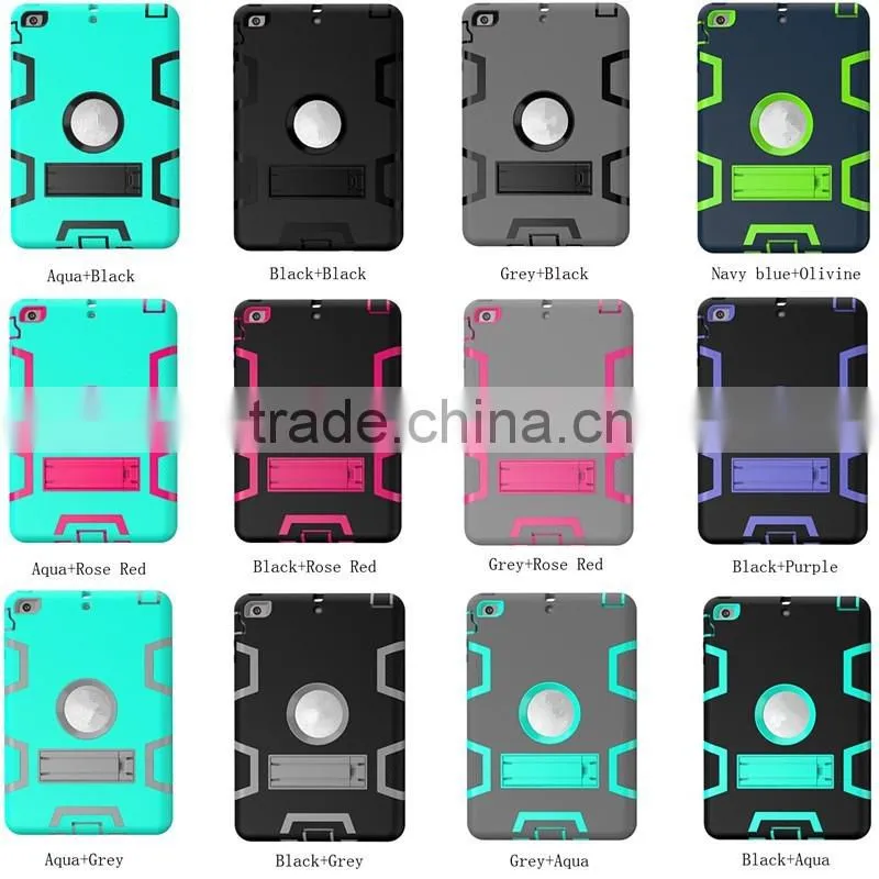 Fashion and special designde Contrast color tablet case for ipad mini 3 with kickstand