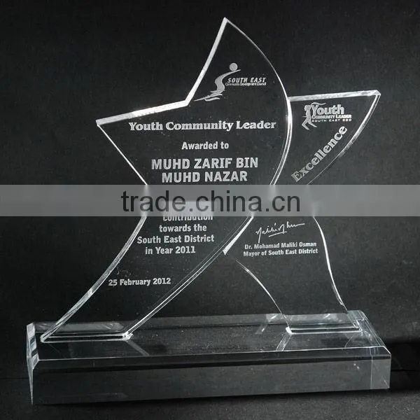 Quality top sell acrylic glass trophy blanks