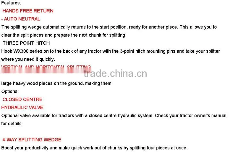 tractor agricultural machinery of Log Splitter