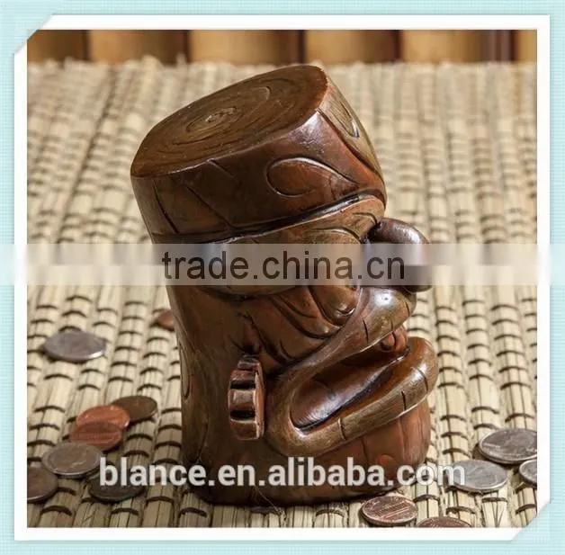 Resin Popolele Planet Tiki Figurine Coin Bank