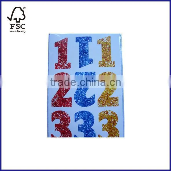 alphabet&number glitter stickers
