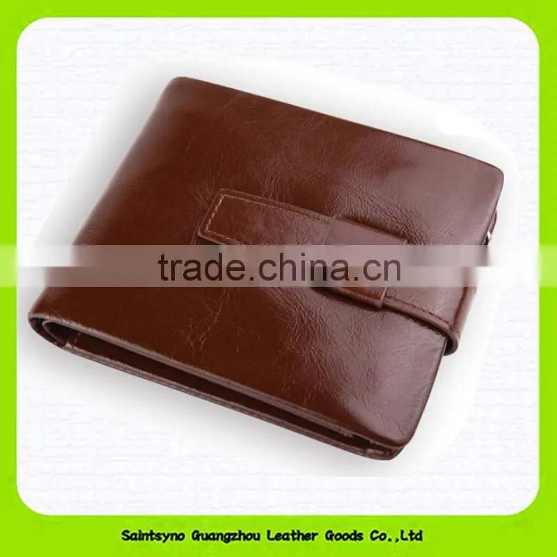 15627A Top quality factory outlet durable leather tri-fold men wallet